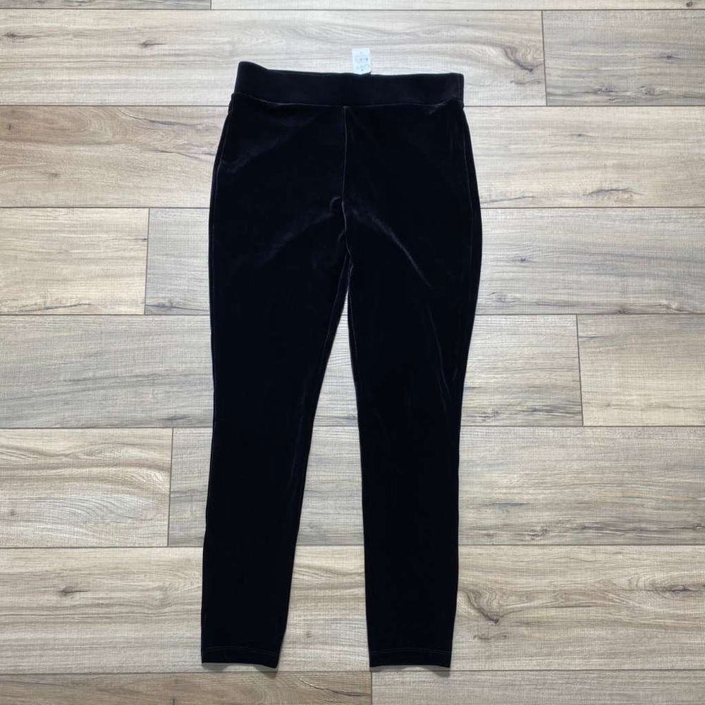 LOFT Womens Velvet Pull On Leggings Stretchy Size Medium Black